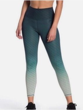 AR-33 Women's Teal Alpha 7/8 Gradient High-Waist Leggings